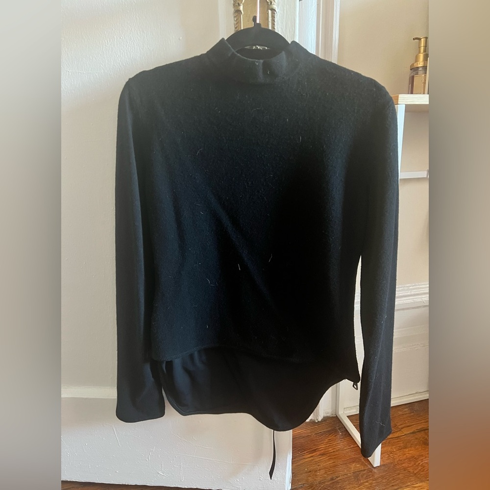 Vintage Prada Black Mock Neck High Low Sweater 99/00s